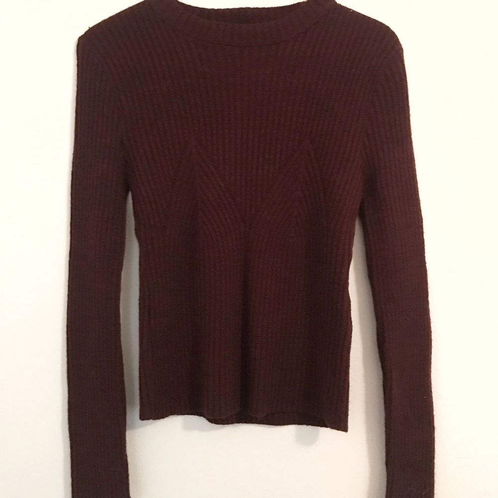 Maroon cropped or fitted Kendall & Kylie sweater